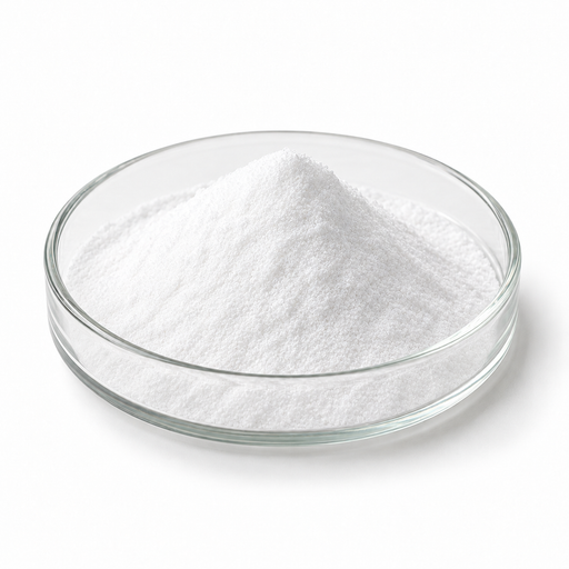 Illustration of fine white Azeco azelaic acid powder in a clear glass dish