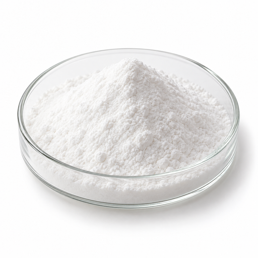 Illustration of fine white DRY-FLO TS starch powder in a clear glass dish