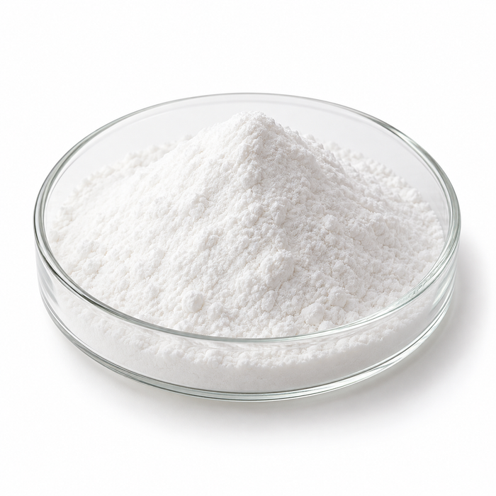 Illustration of fine white DRY-FLO TS starch powder in a clear glass dish