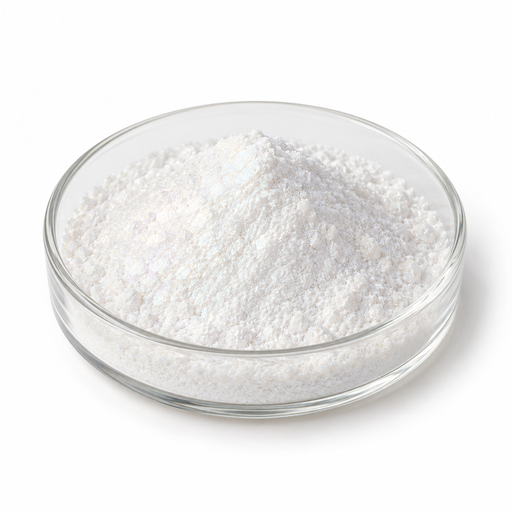 Illustration of fine white pearlescent Flamenco Super Pearl 120C powder in a glass dish
