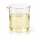 Pale yellow NatraGem E145 liquid emulsifier in a clear laboratory beaker on white
