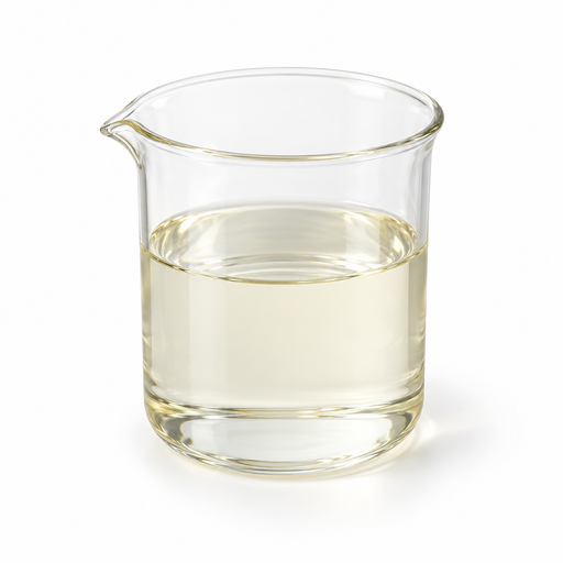Illustration of pale straw Sodium Laureth Sulfate liquid in a glass beaker
