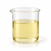 Pale yellow Span 20 sorbitan laurate liquid in a clear laboratory beaker on white